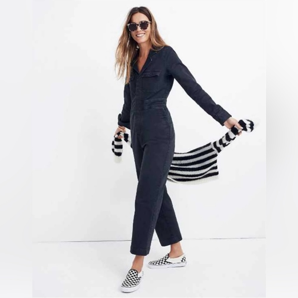 Madewell black slim fit coveralls jumpsuit